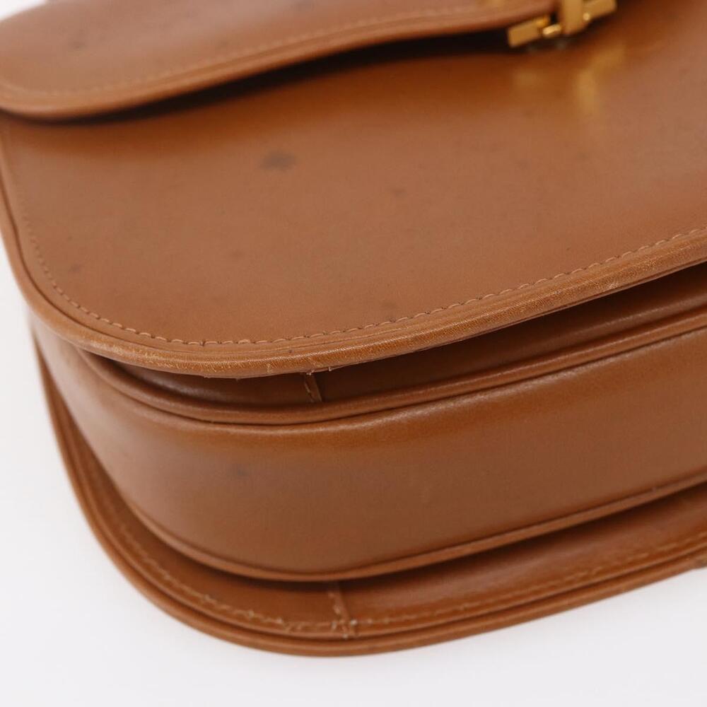 GUCCI Hand Bag Leather Brown Gold Auth 154667 - Picture 14 of 16